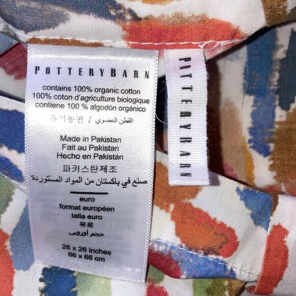 POTTERY BARN Annabel Watercolor Dot Organic Euro Sham 26 x 26 in Square - Picture 6 of 8